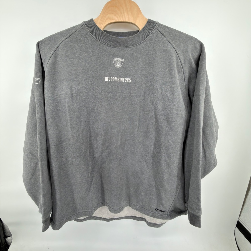 Vintage Reebok NFL Equipment Combine 2k5 Crewneck Sweatshirt Grey Mens 3XL